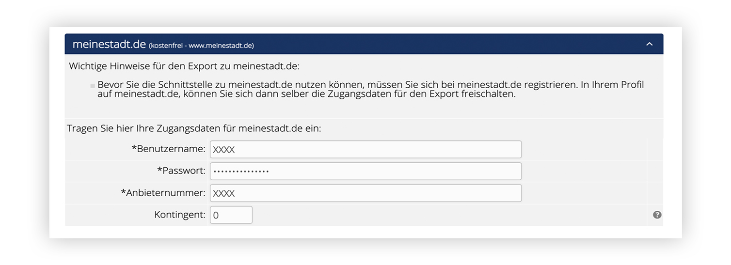 Screenshot immoprofessional Zugangsdaten eingeben
