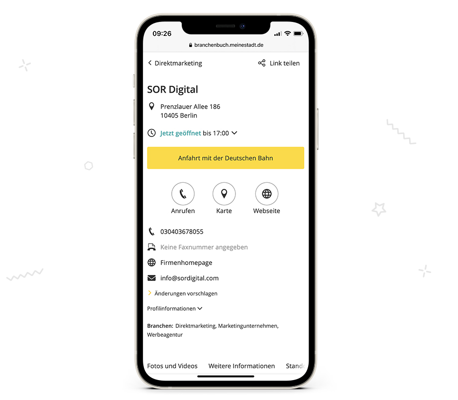 Visual SOR Digital als Branchenbuch Profil